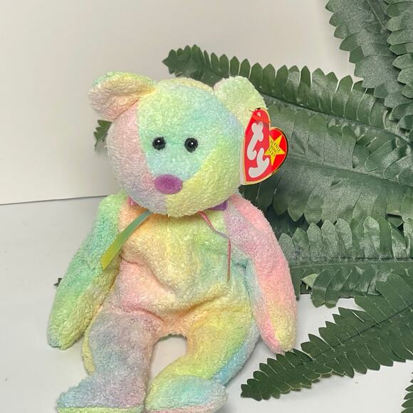 RARE RETIRED Ty Beanie Baby "Groovy" the Tie-Dye Bear  1999 - Picture 1 of 5